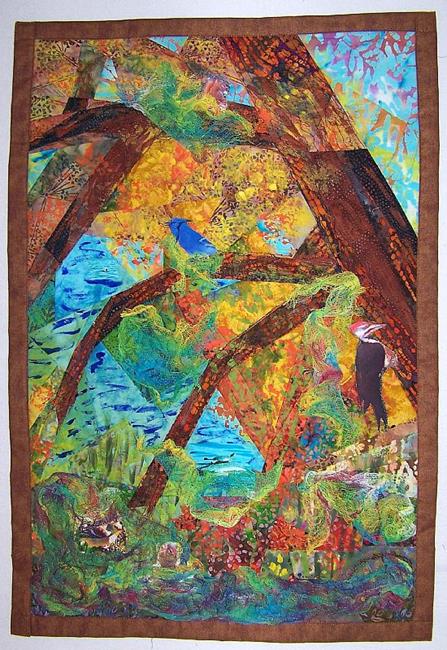 Art: Quilt Leaningtree.JPG by Artist Karin Elizabeth Weiss