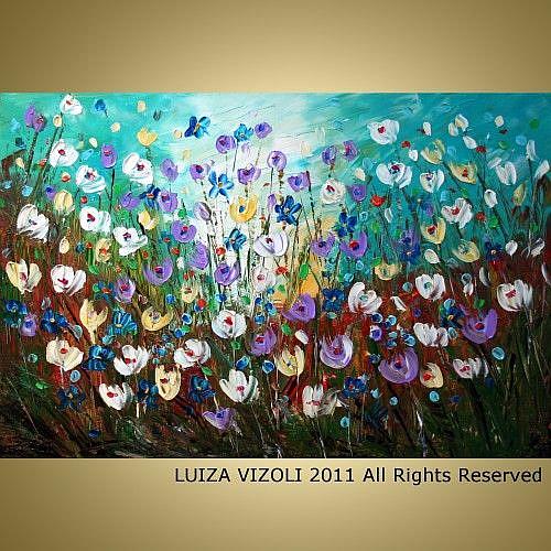 Art: wildflowers field artfire by Artist LUIZA VIZOLI