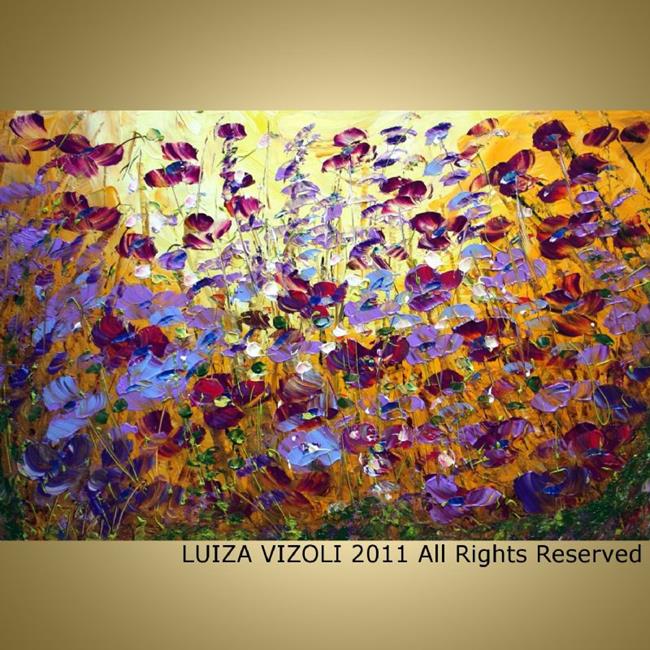 Art: PURPLE VIOLET WILDFLOWERS by Artist LUIZA VIZOLI