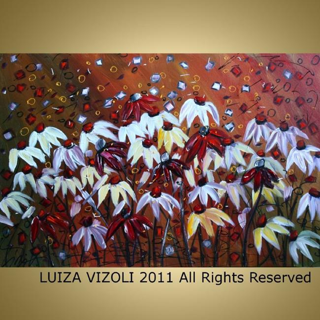 Art: FLOWERS DANCING in the SUNSET by Artist LUIZA VIZOLI