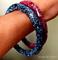 Art: Blue Pink Eggshell Mosaic Bangles by Artist So Jeo LeBlond