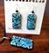 Art: Blue Rectangle Eggshell Mosaic Earrings Pendant by Artist So Jeo LeBlond