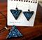 Art: Blue Triangle Eggshell Mosaic Earrings Pendant by Artist So Jeo LeBlond