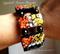 Art: Chili Pepper , Eggplant and Lettuce Eggshell Mosaic Bracelet by Artist So Jeo LeBlond