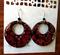 Art: Cranberry Circles Eggshell Mosaic Earrings by Artist So Jeo LeBlond