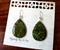 Art: Green Teardrop Eggshell Mosaic Earrings by Artist So Jeo LeBlond