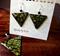 Art: Green Triangles Eggshell Mosaic Earrings Pendant by Artist So Jeo LeBlond