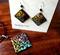 Art: Rainbow Diamond Eggshell Mosaic Earrings Pendant 2 by Artist So Jeo LeBlond
