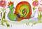 Art: orange snail by Artist Delilah Smith