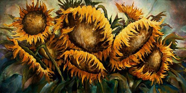 Art: sunflowers by Artist Michael A Lang