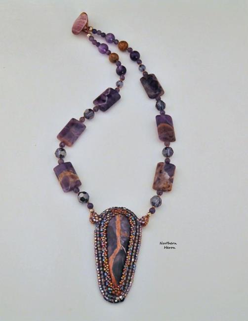 Art: Tiffany Stone Pendant and Amethyst Necklace by Artist Stephanie M. Daigle