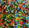 Art: Encaustic Abstract  - set of 4 by Artist Ulrike 'Ricky' Martin
