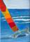 Art: sailing catamaran close by Artist Rossi Kelton