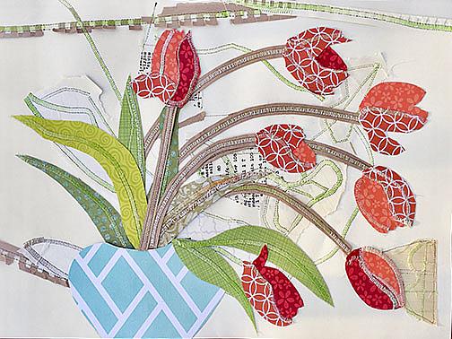 Art: Tulip in Stitches by Artist Alma Lee