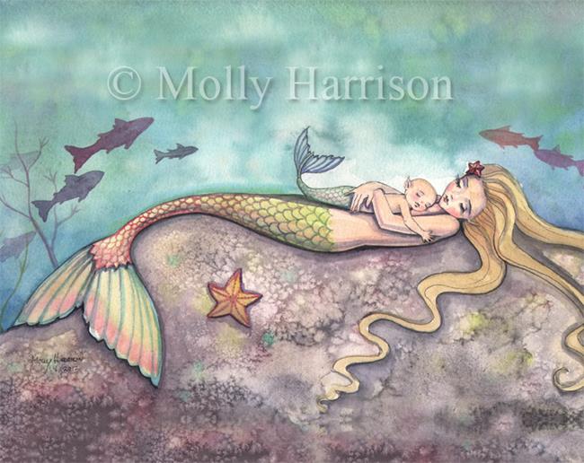 Art: Mermaid Lullaby for 8 x 10 low res by Artist Molly Harrison
