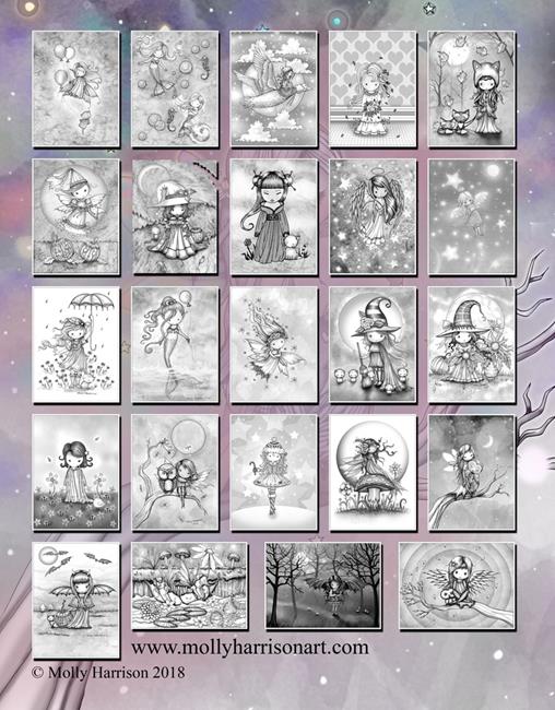 Art: whimsical wonders back cover low res by Artist Molly Harrison