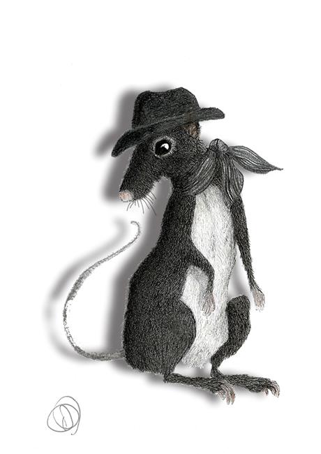 Art: RAT in the HAT r108 by Artist Dawn Barker