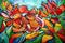 Art: Gypsy Flowers by Artist LUIZA VIZOLI