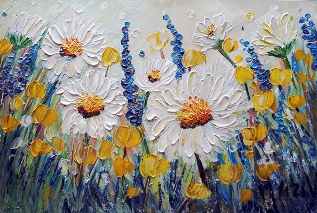Art: Lavender Chamomile Flowers by Artist LUIZA VIZOLI
