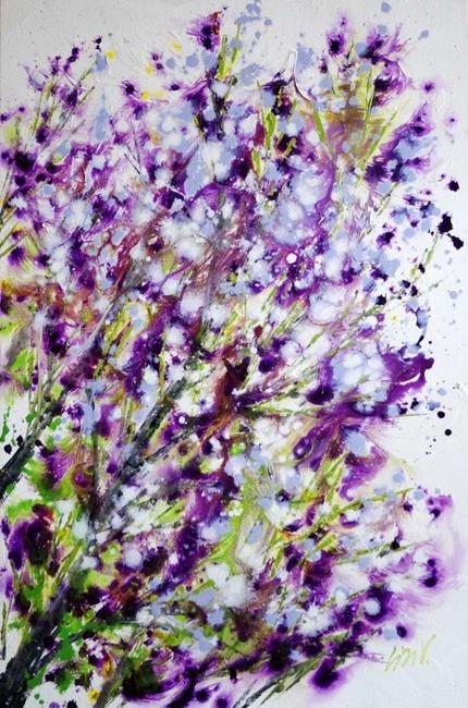 Art: LILAC BLOOM Celebration of Spring by Artist LUIZA VIZOLI
