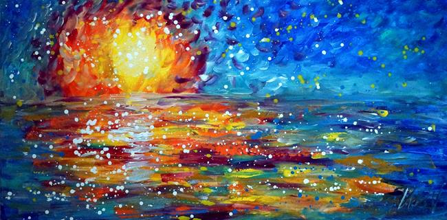 Art: Ocean Sunset   Maui Hawaii by Artist LUIZA VIZOLI
