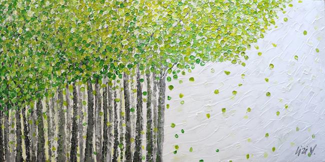 Art: SPRING BIRCH TREES by Artist LUIZA VIZOLI