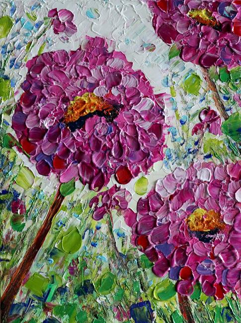Art: Summer Pink Zinnia by Artist LUIZA VIZOLI