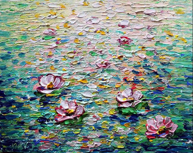 Art: Water Lilies SPRINGTIME HOMAGE to MONET by Artist LUIZA VIZOLI