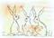 Art: THREE HARES h2553 by Artist Dawn Barker