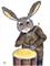 Art: RABBIT ON DRUMS h3108 by Artist Dawn Barker