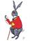 Art: I'M LATE! h3111 hare by Artist Dawn Barker