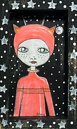 Art: Stars at Night - Alien Shadowbox by Artist Sherry Key
