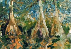 Detail Image for art GREEN BAYOU CYPRESS ABSTRACT
