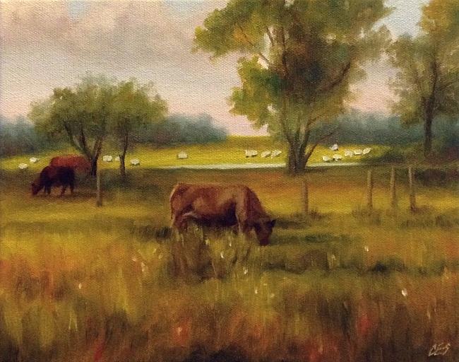 Art: Cattle and Sheep by Artist Christine E. S. Code ~CES~