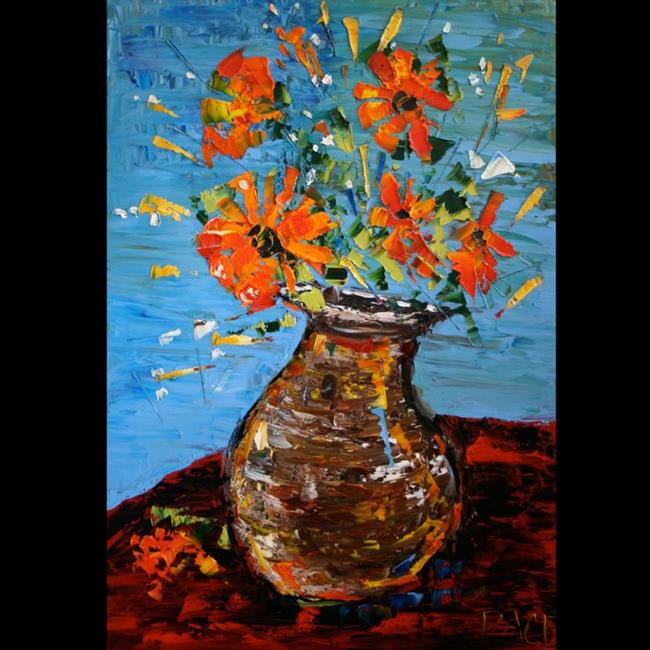 Art: Orange Gerber Dasies  by Artist Morgan Pace
