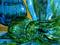 Art: Green and Blue Glass by Artist Lisa Thornton Whittaker