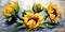 Art: Smiling Sunflowers by Artist Laurie Justus Pace