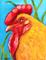 Art: Rooster Oil Painting by Artist Lisa M. Nelson