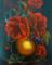 Art: IMG 7233 Poppies in a Gold Vase 2017 by Artist Marion Dutton