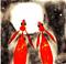 Art: MOONGAZING HARES h1511ka by Artist Dawn Barker