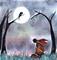 Art: HARE AND CROW h1572a by Artist Dawn Barker