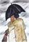 Art: WALKING IN THE RAIN p160 sm by Artist Dawn Barker