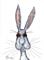 Art: GREY HARE h2540 by Artist Dawn Barker