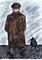Art: WALKING THE DOG h2565 by Artist Dawn Barker