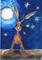 Art: HARE AND MOON h347 by Artist Dawn Barker
