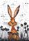 Art: HARE IN FLOWERS h2381 by Artist Dawn Barker