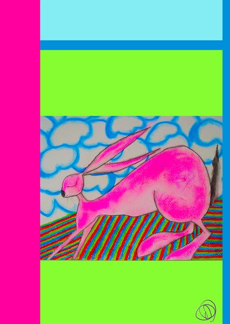 Art: RUNNING HARE h1533 by Artist Dawn Barker