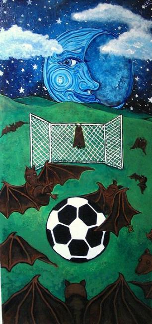 Art: Soccer Gone Batty by Artist Patience