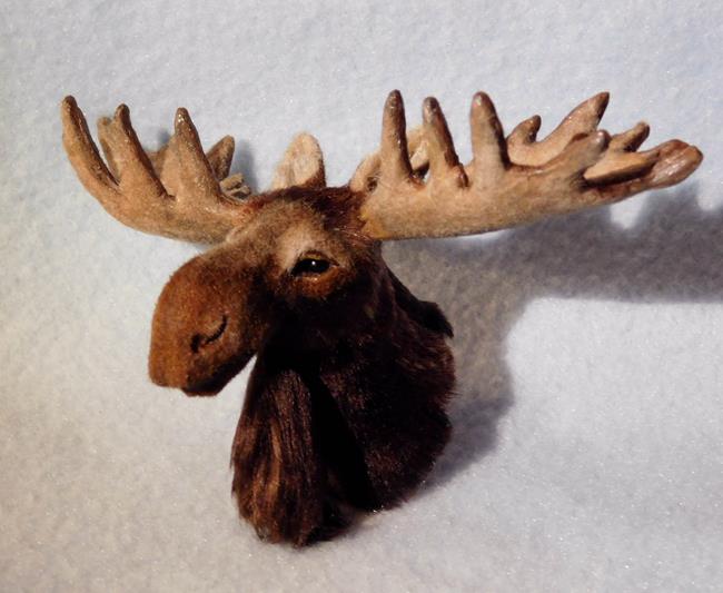 Art: Moose Head (Bust) Mount, Bullwinkle by Artist Camille Meeker Turner