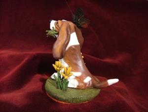 Detail Image for art Basset Pup, Butterfly & Daffodils